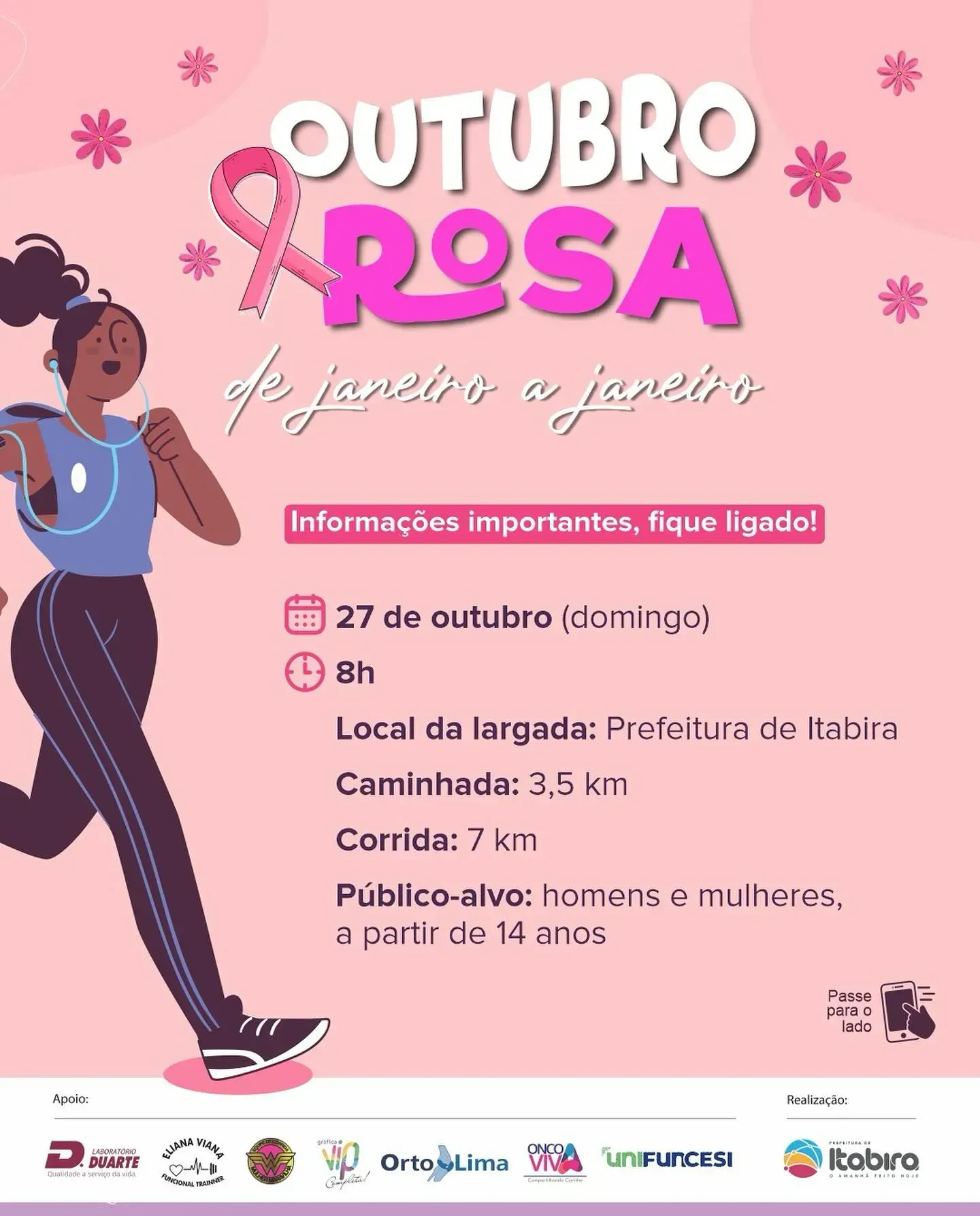 1ª Corrida e Caminhada Outubro Rosa de Janeiro a Janeiro